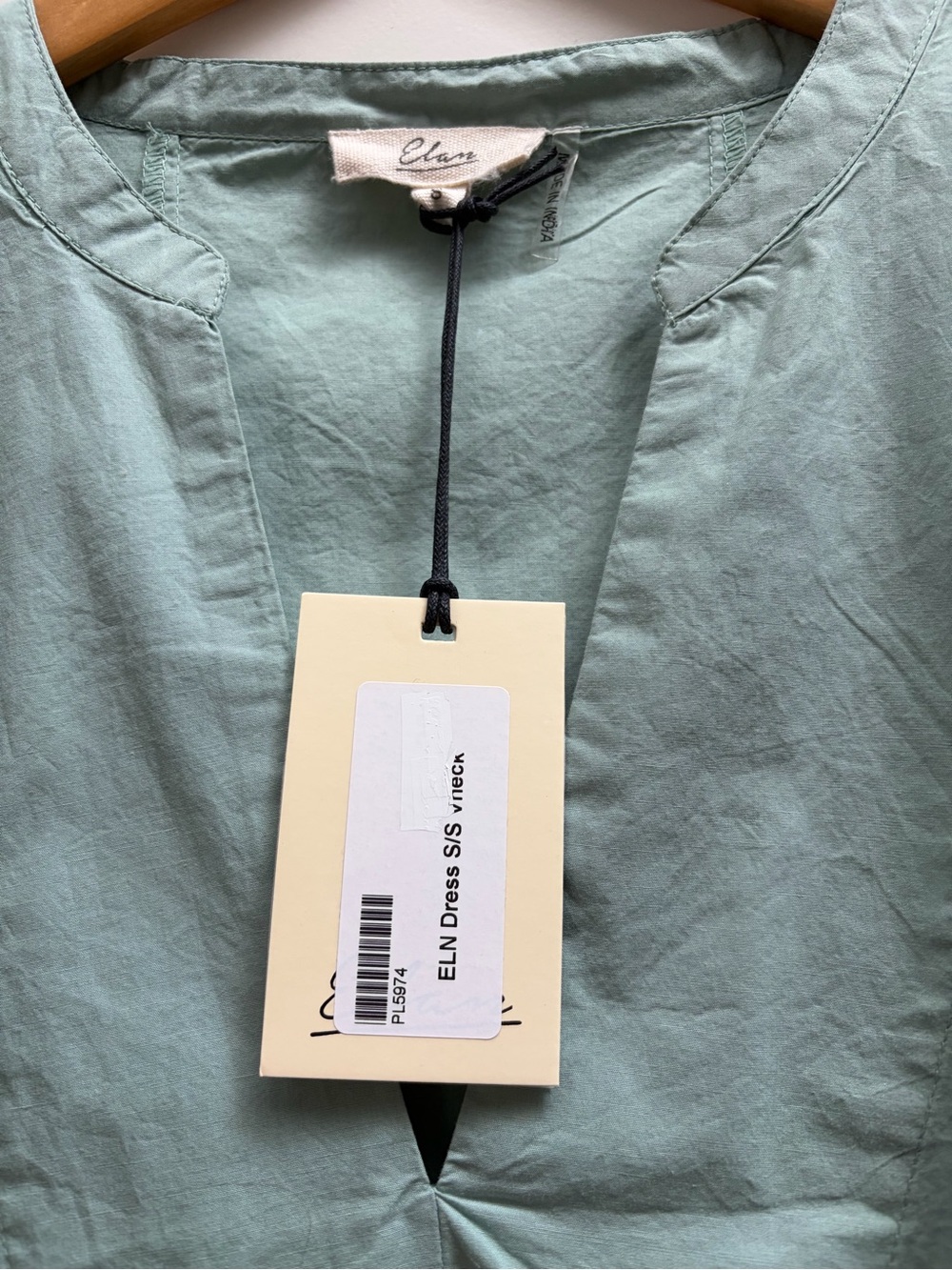 Elan Soft Mint Green Split-Neck Mini Dress